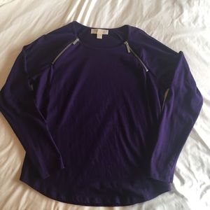 Micheal Kors Deep Purple Long Sleeve Top